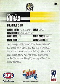 2010 Select AFL Champions #137 Robin Nahas Back